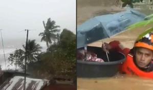 Decenas de miles huyen del supertifón Rai al tocar tierra en Filipinas Decenas de miles huyen del supertifón Rai al tocar tierra en Filipinas