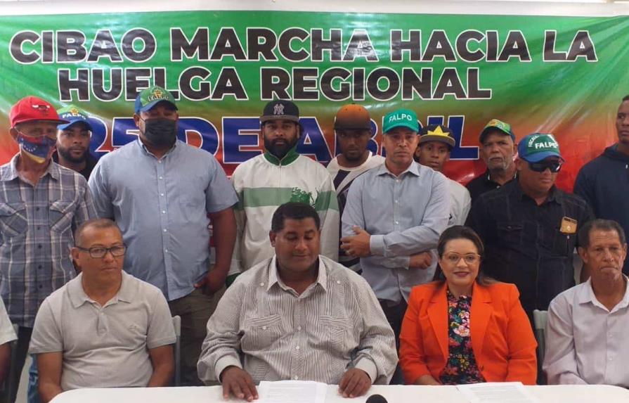 Organizaciones anuncian huelga en todo el Cibao el 25 de abril