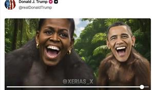 Trump dice que no pedirá disculpas por video que muestra a los Obama como simios