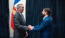 Abinader ofrece saludo protocolar al presidente de Chile Gabriel Boric