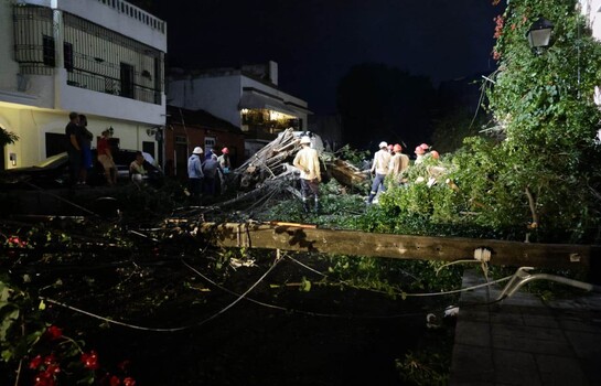 Vehículos destruidos, árboles y postes eléctricos caídos por lluvias en el Gran Santo Domingo
