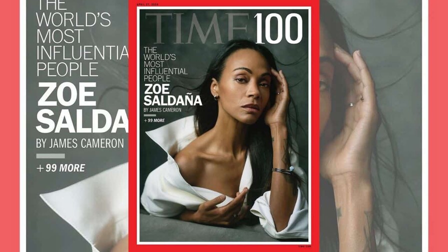 Zoé Saldaña, destacada entre las 100 personas más influyentes de 2026 de la revista Time