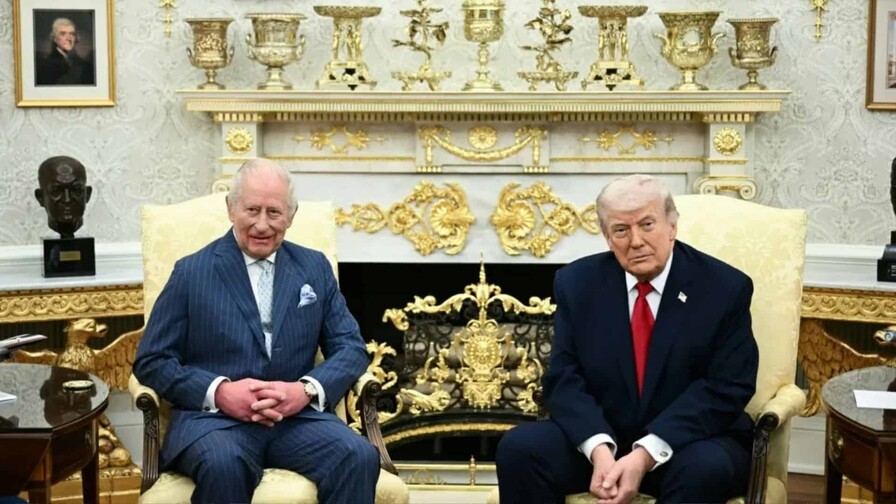 Ustedes hablarían francés: dice el rey Carlos III a Trump en la cena de Estado