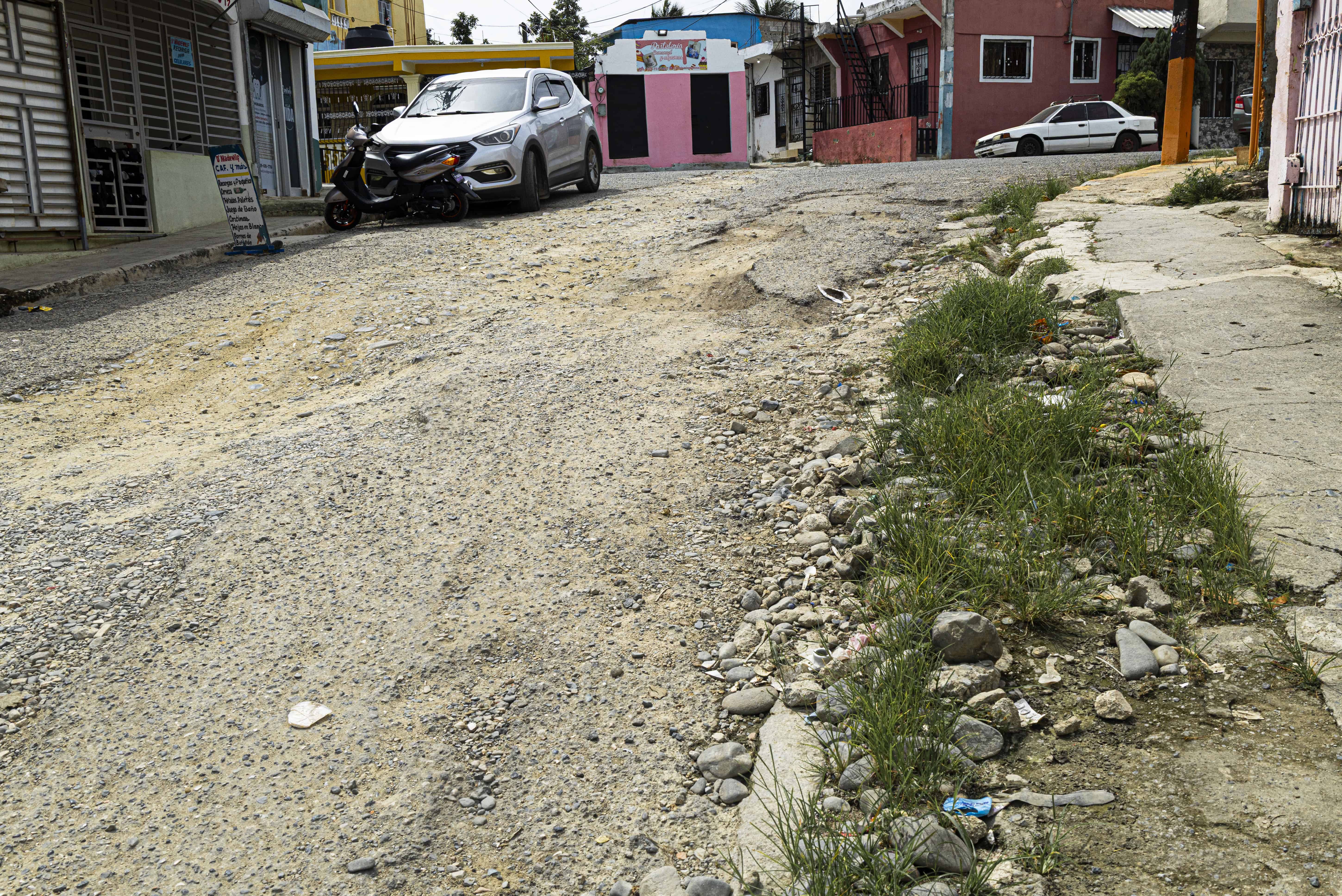 Calle en mal estado. 