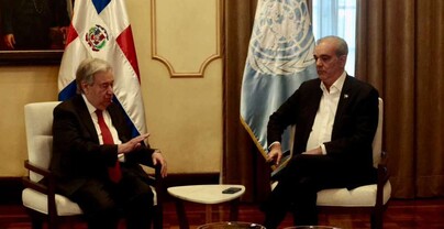 Luis Abinader se reúne con el secretario general de la ONU en el Palacio Nacional