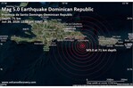 Se registra sismo de magnitud 5.0 al este de República Dominicana