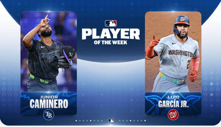 Caminero y García Jr. seleccionados Jugadores de la Semana en MLB