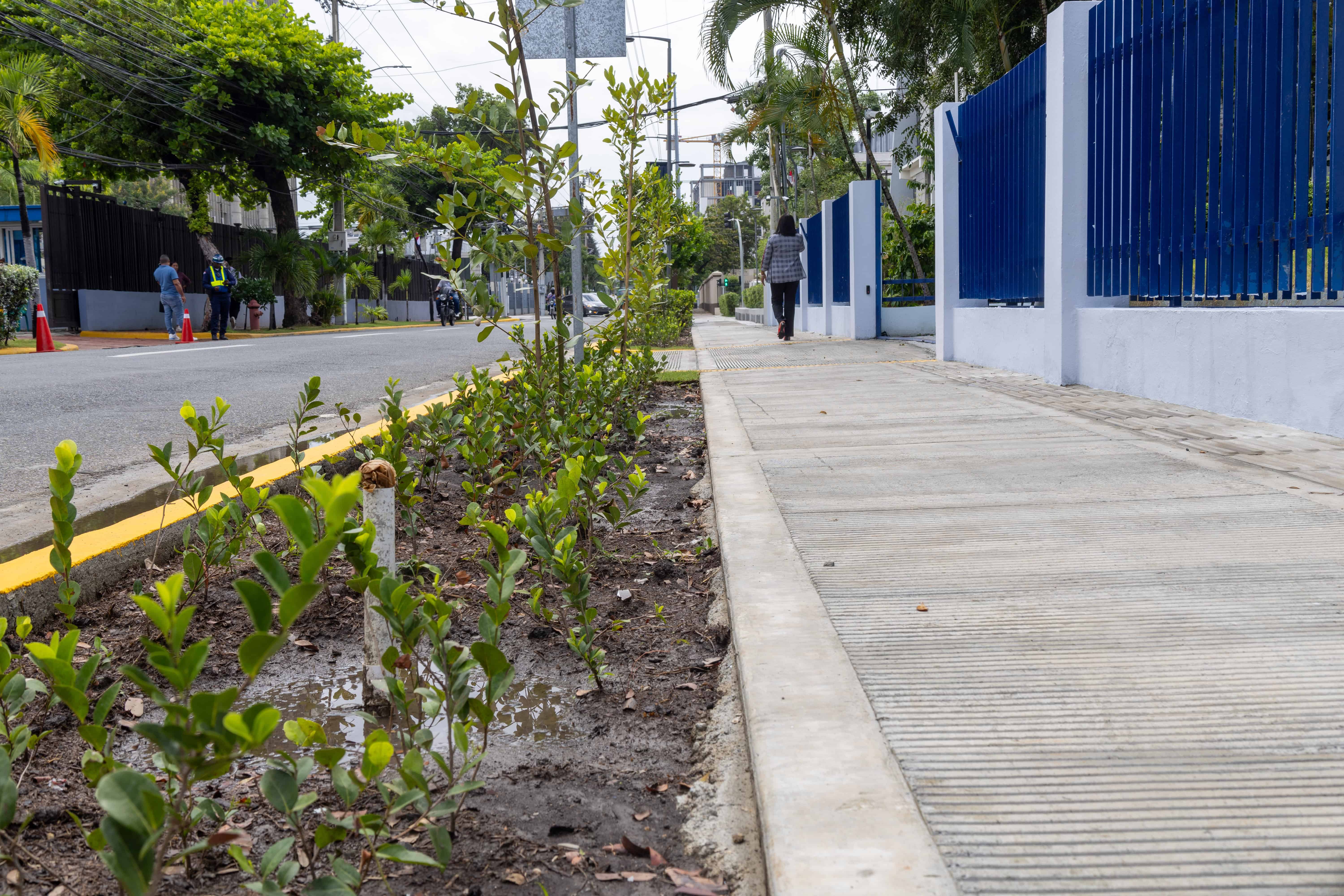Acera recuperada en la Superintendencia de Bancos.