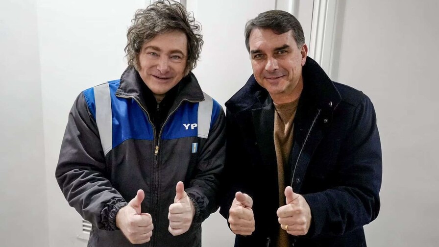 Milei viajará a Brasil para respaldar a Flávio Bolsonaro en las elecciones presidenciales