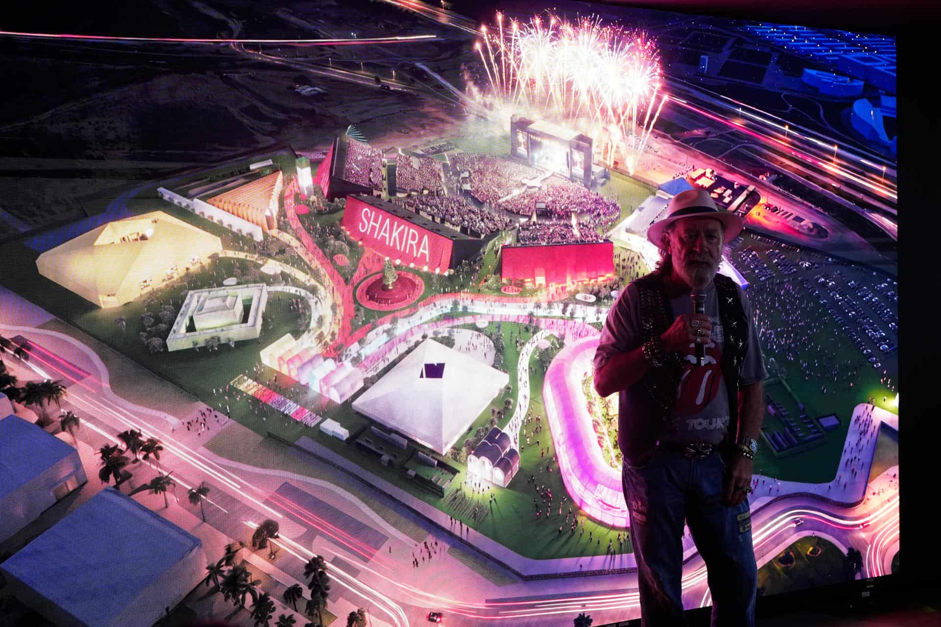 Pino Sagliocco, presidente de Live Nation en España, durante la rueda de prensa para informar de nuevos detalles de la residencia de once conciertos con los que Shakira concluirá en Madrid su exitosa y última gira mundial, 'Las Mujeres Ya No Lloran', los próximos meses de septiembre y octubre, este viernes en Madrid.<br>