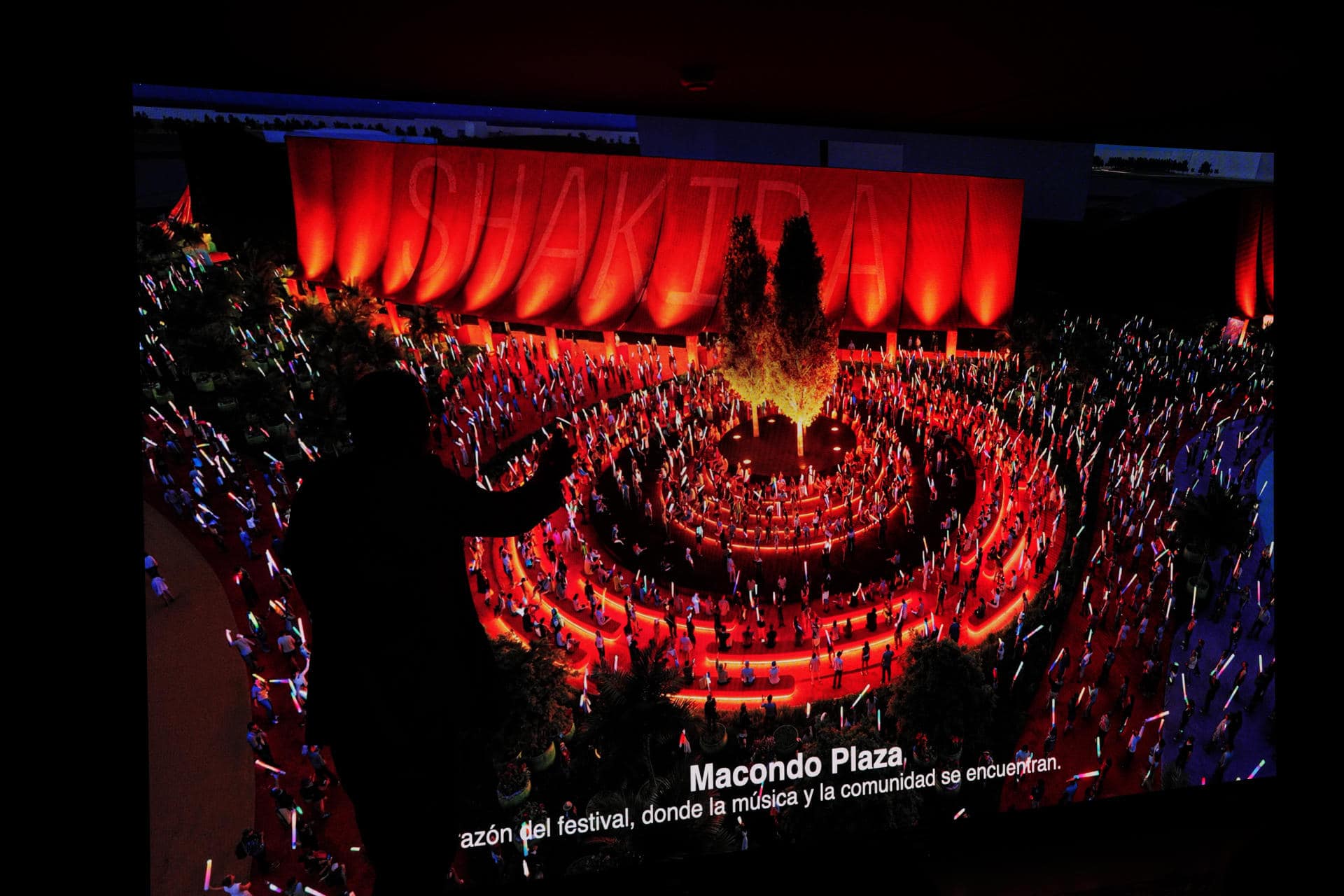 Vista de la rueda de prensa para informar de nuevos detalles de la residencia de once conciertos con los que Shakira concluirá en Madrid su exitosa y última gira mundial, 'Las Mujeres Ya No Lloran', los próximos meses de septiembre y octubre, este viernes en Madrid.