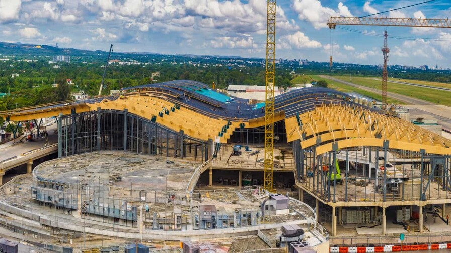 La nueva terminal del Aeropuerto del Cibao alcanza el 85 % de avance en su estructura