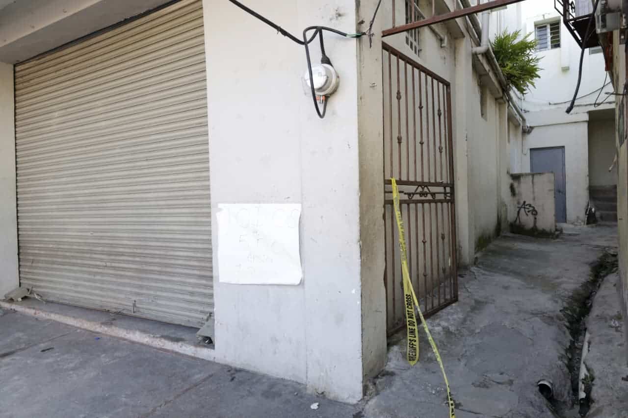 Lugar donde fue encontrado el cadáver de Andy Louisaint, de 47 años. 