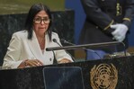 Delcy Rodríguez dice en la ONU que habrá elecciones en Venezuela