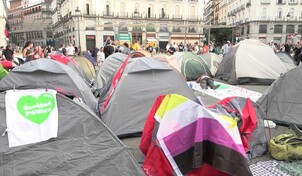 Cientos de personas acampan en Madrid contra la crisis de la vivienda