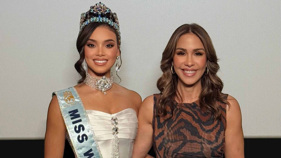 Mariasela Álvarez y Joheirry Mola: así fue el encuentro entre las dos Miss Mundo dominicanas