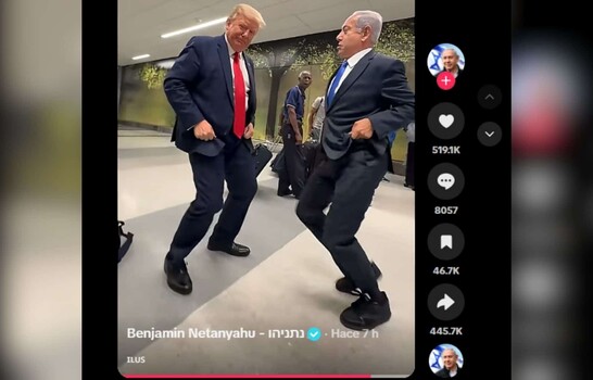 Netanyahu comparte video creado con IA en el que baila con Trump al ritmo de “Dame hombro”