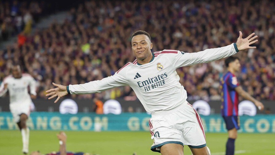 Mbappé brinda el Clásico al Real Madrid en Barcelona